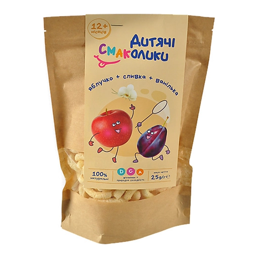 Мультизлакові сніданки для дітей з яблуком, сливою та ваніллю - 25г