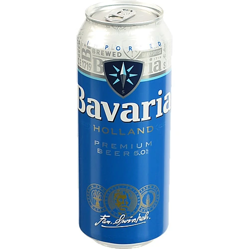 Пиво 0.5л 5% світле фільтроване пастеризоване Premium Bavaria з/б