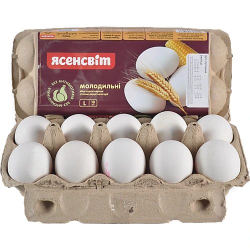 Яйця курячі Ясенсвіт Молодильні L С0 10шт