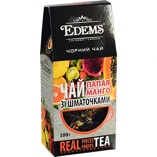 Чай чорний крупнолистовий зі шматочками тропічних плодів ароматизований Tropic Edems к/у 100г