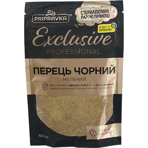 Перець чорний мелений Exclusive Professional Pripravka д/п 100г