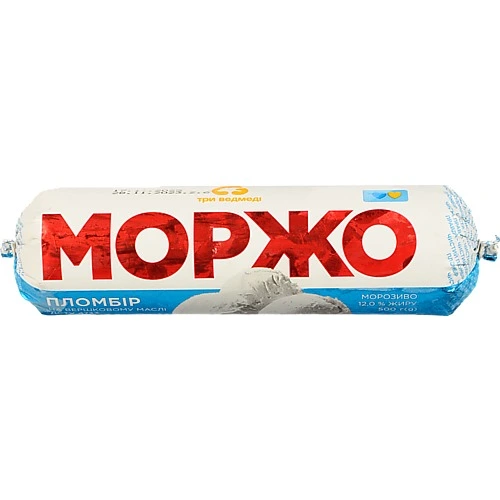 Морозиво пломбір Моржо Три Ведмеді 500г