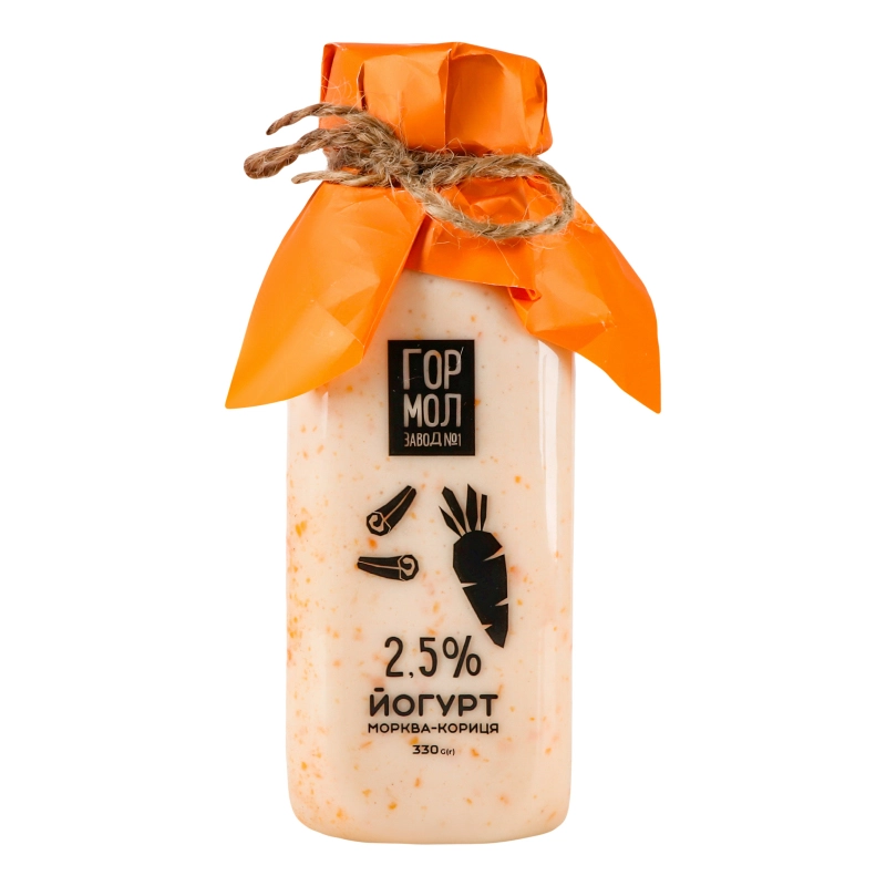 Йогурт 2.5% Морква-кориця Міськмолзавод 1 п/пл 330г