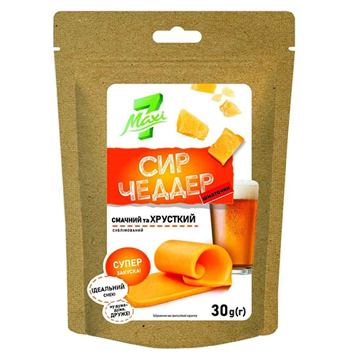 Сир чеддер Мaxi 7 30г сублімований шматочки