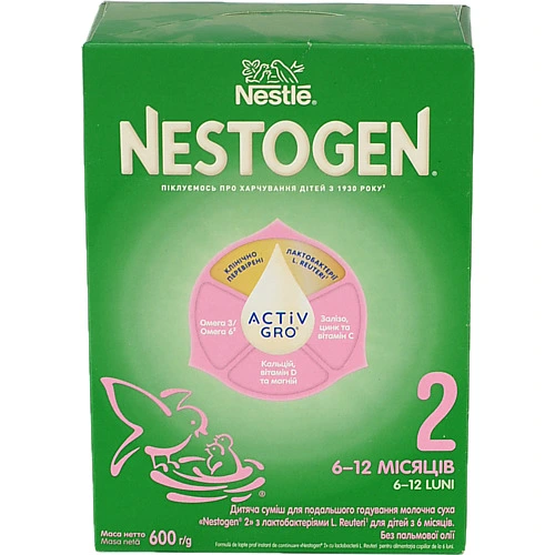 Суміш молочна суха для дітей від 6 до 12міс 2 Nestogen к/у 600г