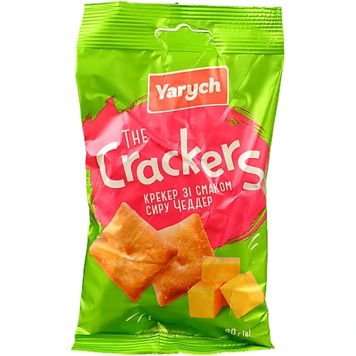 Крекер зі смаком сиру Чеддер The Crackers Yarych м/у 80г