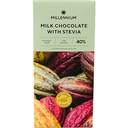 Шоколад 40% молочний зі стевією Millennium к/у 100г
