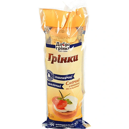 Грінки "Добра грінка" Пшеничні молочні, 110 г