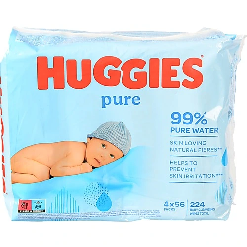 Серветки вологі для дітей багатошарові Pure Huggies 224шт
