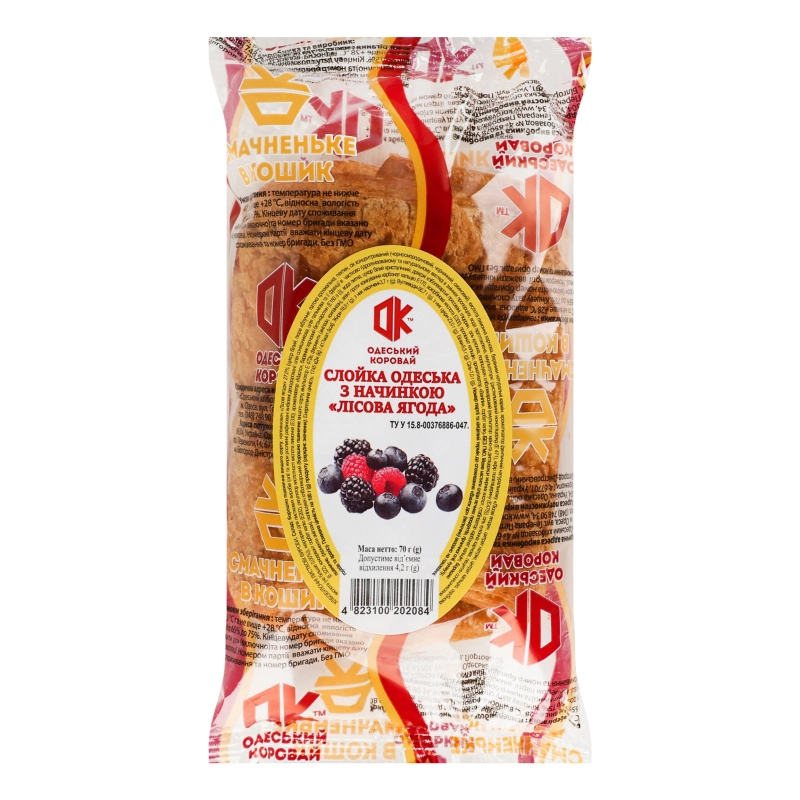 Слойка Одеський хлібозавод 4 [Одеськаk з начинкою лісова ягода, 70 г
