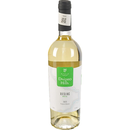 Вино ординарне Dnipro Hills 0.75л столове сухе сортове біле рислінг