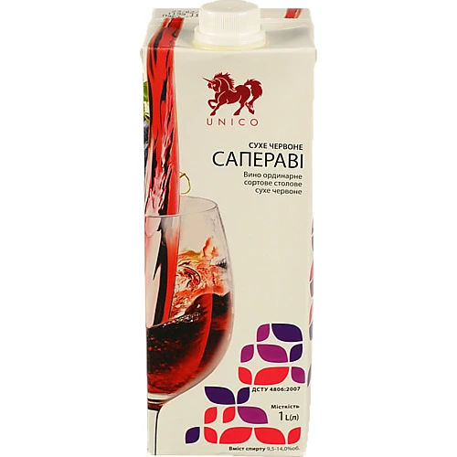 Вино Unico 1л сапераві червоне сухе