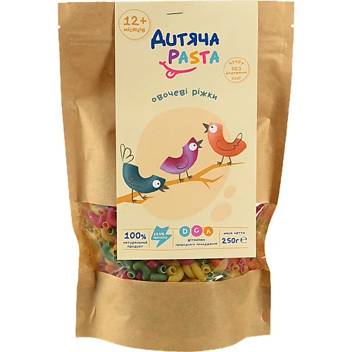 Макаронні вироби Дитяча Pasta 250г овочеві ріжки
