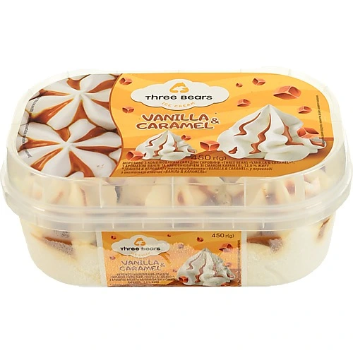 Морозиво 12% Vanilla&Caramel Three bears п/у 450г