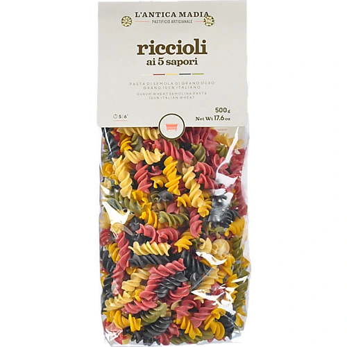 Паста Lantica Madia 500г з твердих сортів пшениці Riccioli 5 кольорів
