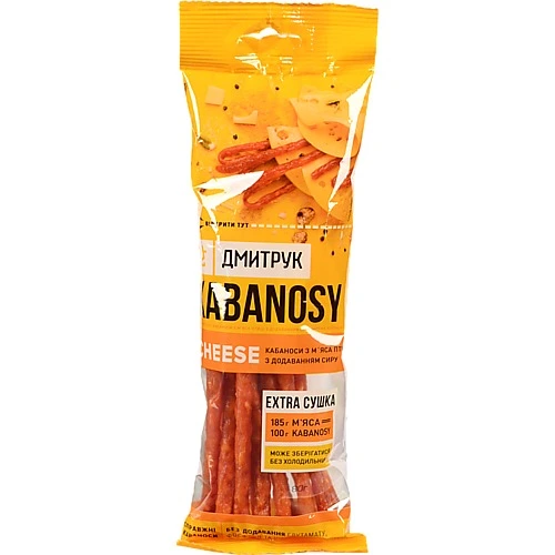 Ковбаски [Дмитрук Kabanosy Cheesek з мяса птиці з додаванням сиру 80 г