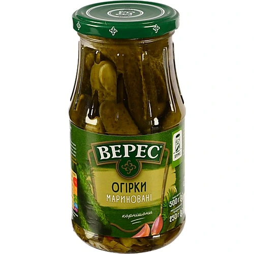 Огірки мариновані Верес с/б 500г