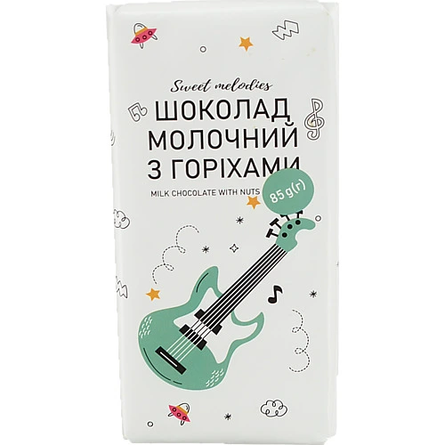Шоколад Sweet Melodies 85г молочний лісовий горіх PL