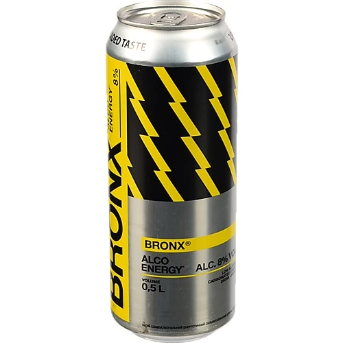 Напій енергетичний 0.5л 8% слабоалкогольний сильногазований Bronx ж/б