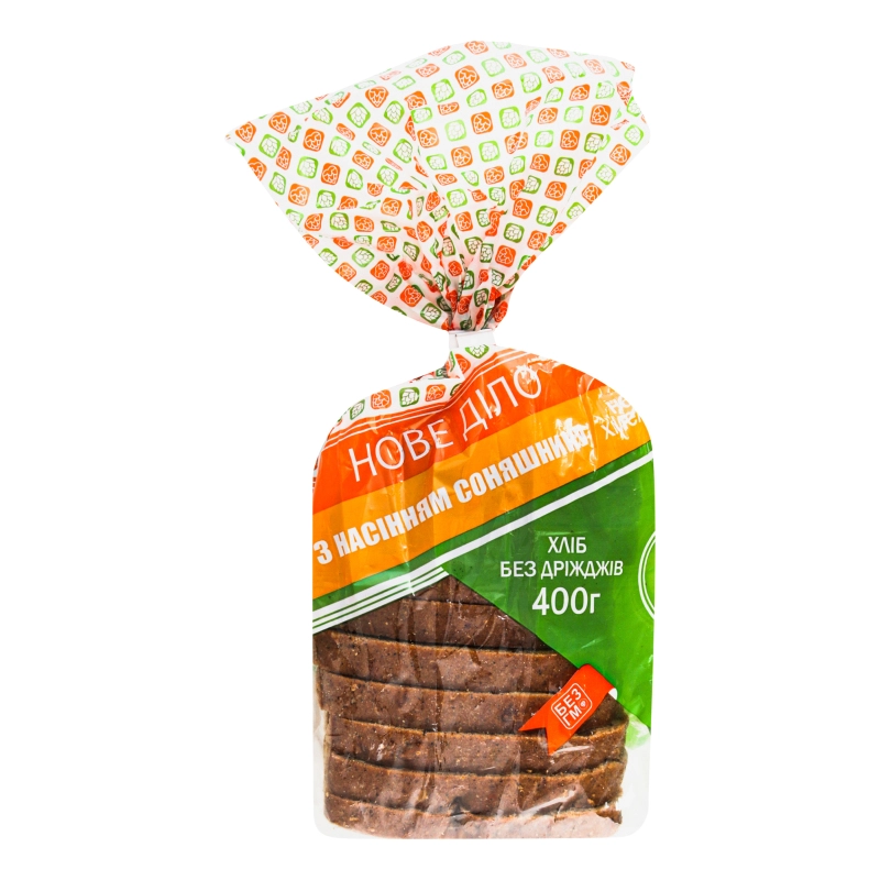 Хліб [Нове ділоk з насінням соняшнику бездріжджовий, нарізний, 400 г