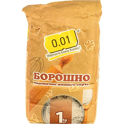 Борошно пшеничне вищого гатунку 1 кг