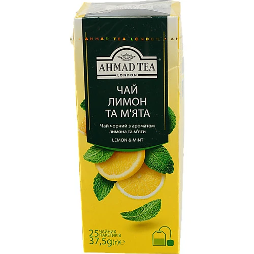 Чай Ахмад 25п лимон м'ята чорний байховий дрібний
