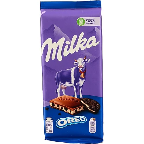 Шоколад молочний з начинкою зі смаком ванілі та шматочками печива Oreo Milka м/у 100г