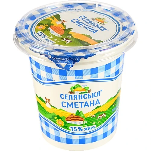 Сметана Селянська 15% 300г