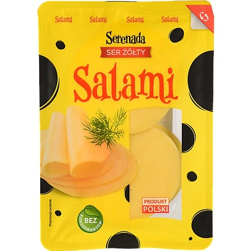 Сир 45% твердий нарізка Salami Serenada лоток 135г