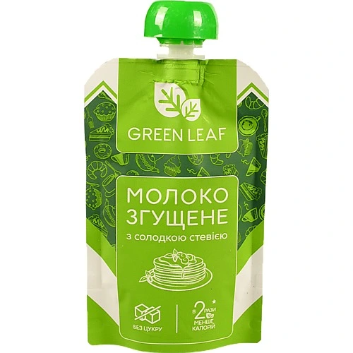 Молоко згущене 9.9% з солодкою стевією Green Leaf д/п 90г