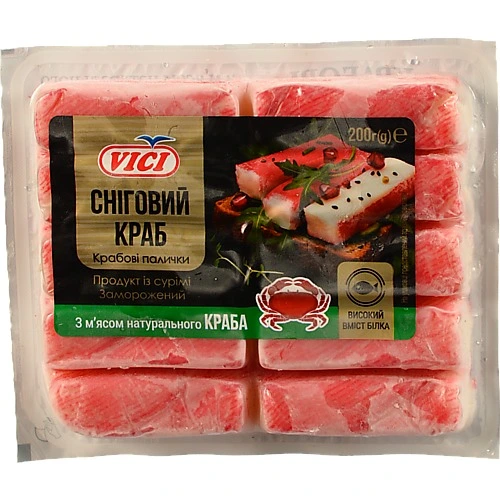 Палички крабові заморожені Snow crab Vici в/у 200г