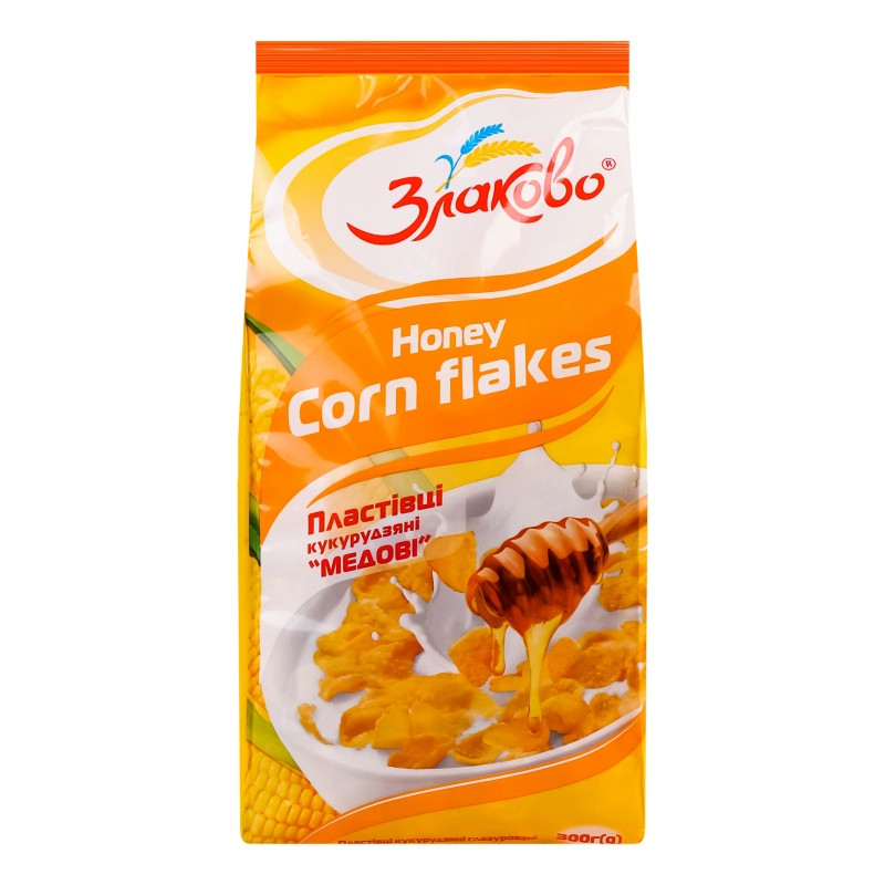 Пластівці кукурудзяні глазуровані цукровою глазур'ю Медові Zlakovo 300г