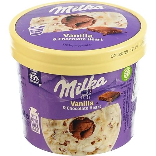 Морозиво ванільне з шоколадним мусом і шматочками молочного шоколаду Milka ст 94г