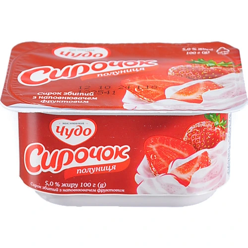 Сирок Чудо 5% збитий Полуниця 100г