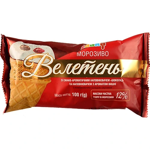 Морозиво 12% Шоколад-вишня Велетень Laska м/у 100г