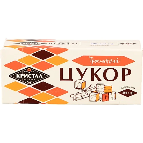 Цукор тростинний Crystal в кубиках 250г