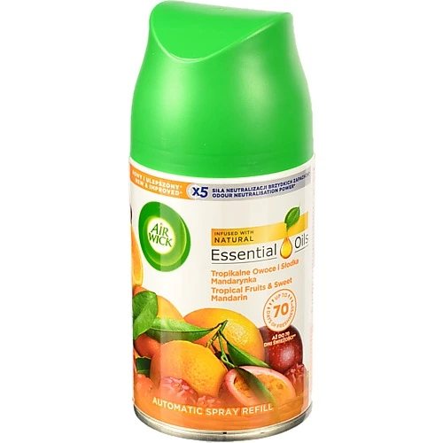 Балон змінний для автоматичного освіжувача повітря Tropical Fruits&Sweet Mandarin Freshmatic Air Wick 250мл