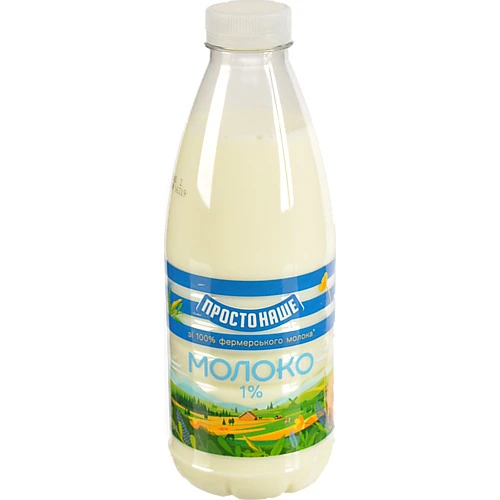 Молоко 1% пастеризоване Простонаше п/пл 870г