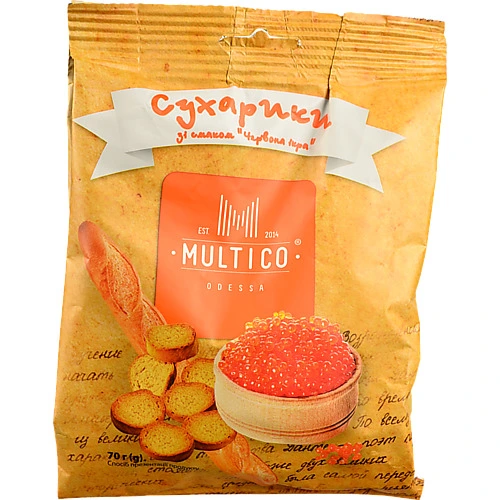 Сухарики Multico 70г пшеничні багет ікра