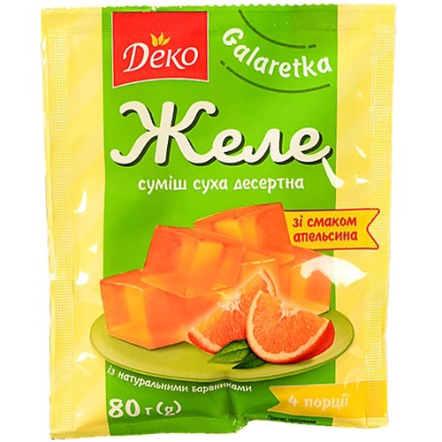 Желе зі смаком апельсина Деко м/у 80г