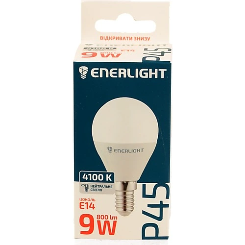Лампа світлодіодна 9W 800lm E14 4100K P45 Enerlight 1ш