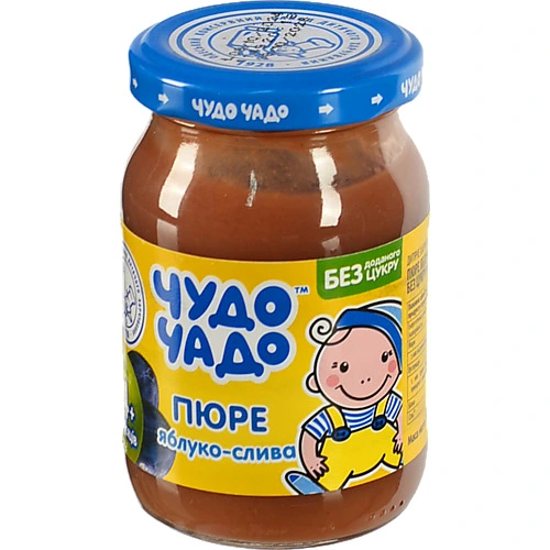 Пюре для дітей від 4міс Яблуко-слива Чудо-Чадо с/б 170г