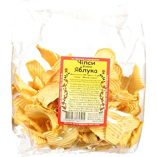 Чіпси з білого яблука Світ Фруктів Груп 100г