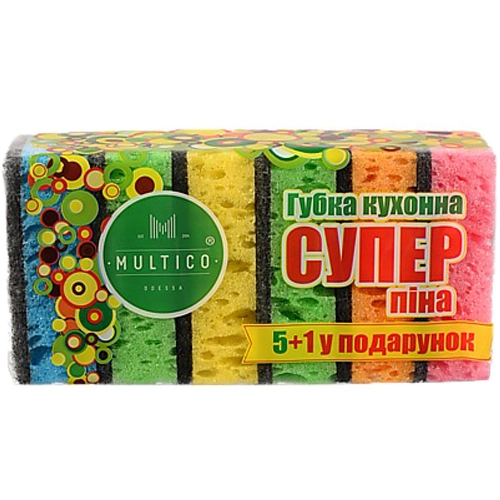 Губка Multico 6шт кухонна супер піна