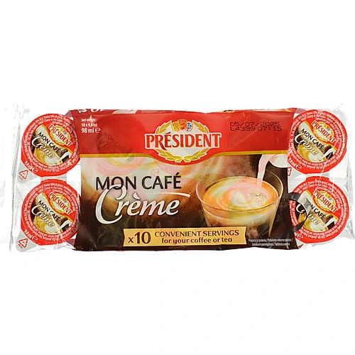 Вершки Президент 10г 10% 10шт