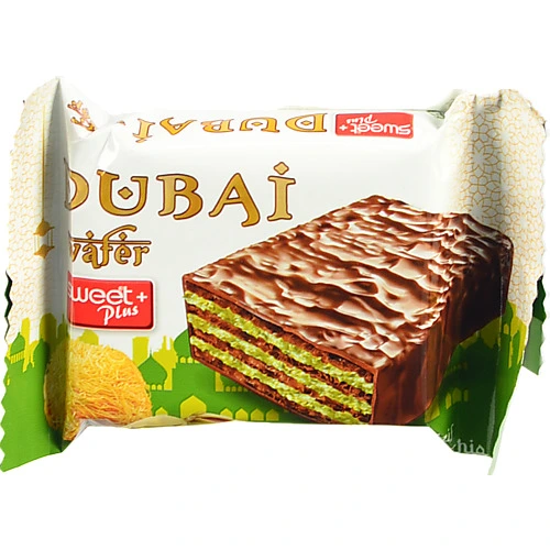 Вафлі Sweet Plus 35г dubai wafer фісташковий крем kadaif глазуровані