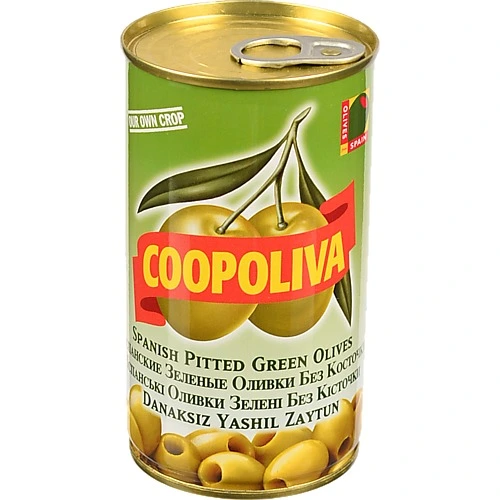 Оливки зелені без кісточки Coopoliva з/б 350г