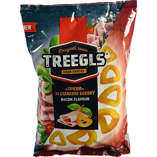 Снеки кукурудзяні Treegls 75г бекон