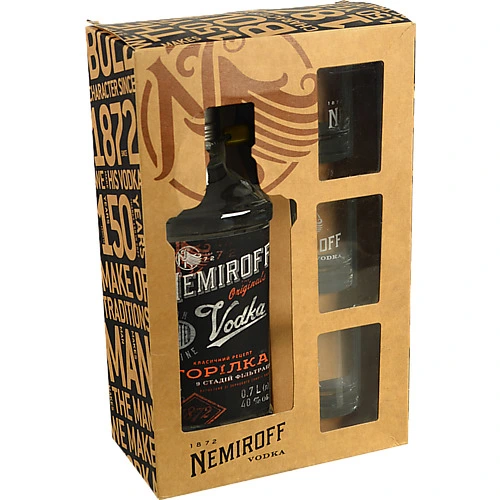 Набір сувенірний Nemiroff 0.7л х 3 стопки моно