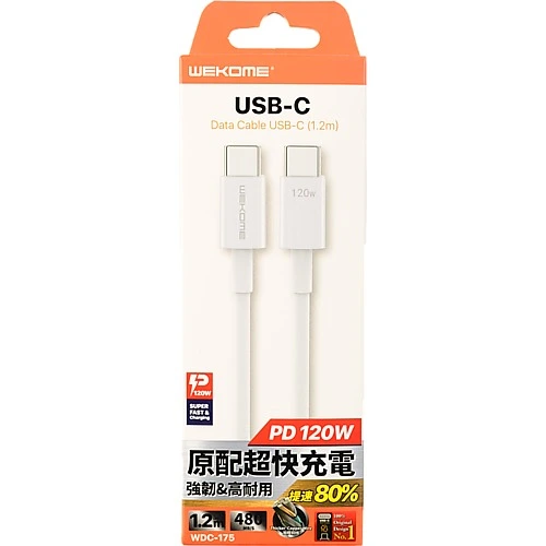 Кабель WK WDC-175 Type-C-Type-C 20W 1.2м білий